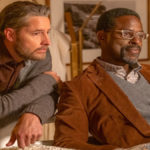Kevin and Randall sit bedside in a scene from This Is Us.